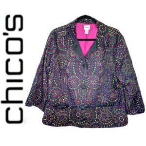 CHICO'S EMBROIDERED BLAZER